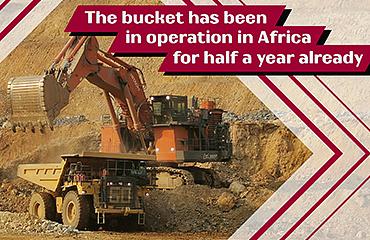 The bucket manufactured by Professional has been successfully operating in copper mining for 6 months already 